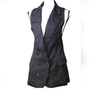 UNIQ Women's Striped Sleeveless Blazer , NWT, Large